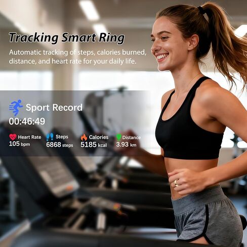 Smart Health Rings for Women & Men Fitness Ring with Heart Rate, Blood Oxygen, Step Tracker Ring, Sleep Tracker, IP68 Waterproof Smart Ring for iOS & Android,No Subscription Fee(Gold, 8#) in Saudi Arabia