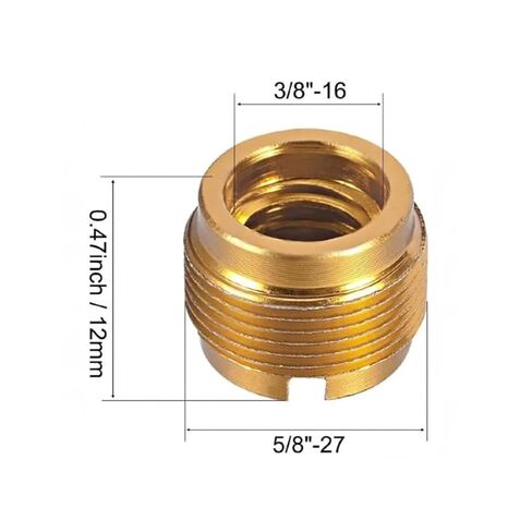 JianLing 3PCS Gold Microphone Stand Nut Adapter 5/8 to 3/8inch Shock Absorber Screws 12mm Aluminum Alloy Aluminum Alloy for Shock Mounts Mobile Phones Microphone Clip Adapter Threads in Kuwait