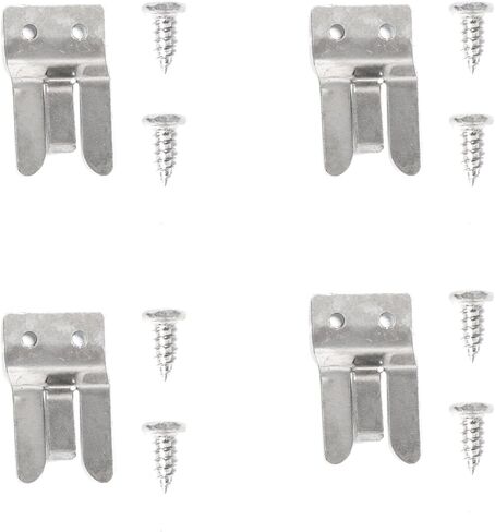heyous 4PCS 50x26mm Silver Metal Hook with Screw Universal Mobile Radio Microphone Suspension Clip Suitable for Car Home Offices in Kuwait