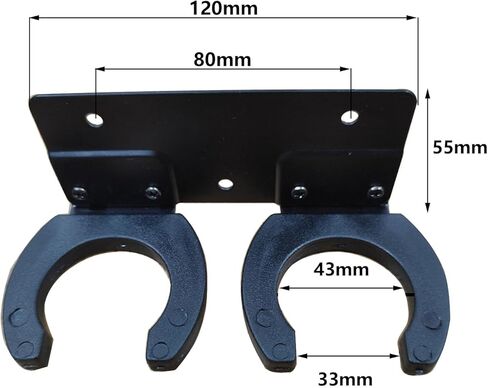 heyous Black Dual Microphone Hook Microphone Clip 120x55mm Metal Hanger Hotel Home KTV Entertainment Room Supplies in Kuwait