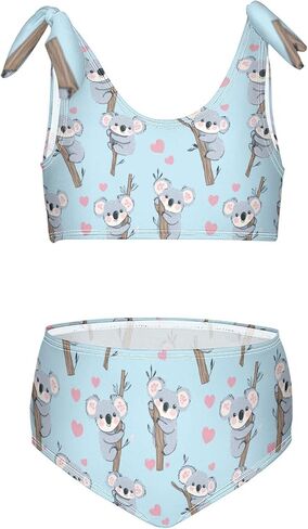 Wusikd Koalas Girls Swimsuits Two Piece Palm Leaves Swimwear Bikini Set for for Girls Size 9-10 in Kuwait