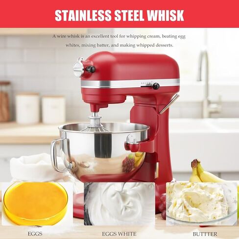 Upgraded Commercial Grade Whisk Attachment K5A Compatible for KitchenAid, Designed for K5SS and KSM5 Heavy Duty Mixers in Saudi Arabia