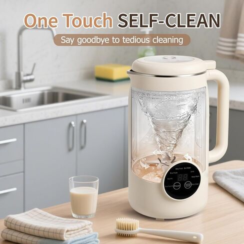 خلاط صانع حليب الجوز 8 في 1، 40 أونصة من اللوز محلي الصنع، الصويا، الشوفان، جوز الهند، الزبادي والمشروبات غير الألبان، آلة خلط فول الصويا الأوتوماتيكية مع إعداد التأخير، الحفاظ على الدفء، التنظيف الذاتي in Kuwait