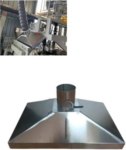 Stainless Steel Fume Hood,Commercial-Grade Stainless Steel Exhaust Hood – 200mm/7.9in, 40x30cm – Efficient Dust Collection & Ventilation for Kitchens, Factories & Workshops – Ideal for Dusty in Kuwait