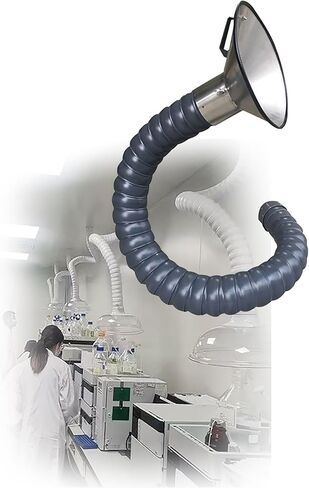 Stainless Steel Fume Hood,360° Rotatable Fume Extractor Hose, Insulated Fume Arm with Hood, Air Duct Collector for Industrial Workshops - 3.3ft Length, 16cm Diameter, Efficient Dust & Smoke in Kuwait