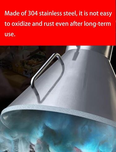 Stainless Steel Fume Hood,304 Stainless Steel Welding Fume Hood - Custom Smoke Collector & Ventilation System for Factories & Workshops (16cm) - Heavy-Duty Industrial Air Filtration in Kuwait