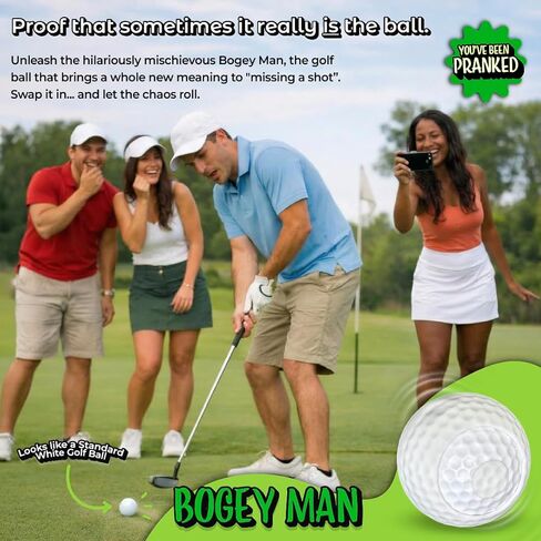 كرة جولف ممتعة من Bogey Man Moving Prank - كرة خدعة واقعية ومتأخرة ومربكة ذاتية التدحرج - هدايا كذبة أبريل الأصلية ومقالب جولف غير ضارة للأصدقاء ولاعبي الغولف in Kuwait