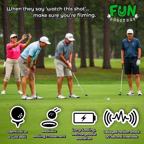 كرة جولف ممتعة من Bogey Man Moving Prank - كرة خدعة واقعية ومتأخرة ومربكة ذاتية التدحرج - هدايا كذبة أبريل الأصلية ومقالب جولف غير ضارة للأصدقاء ولاعبي الغولف in Kuwait