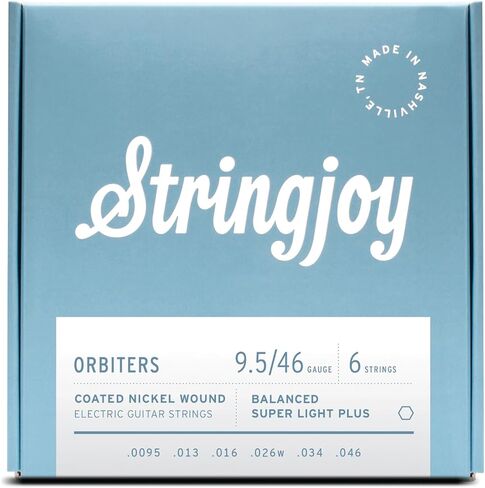 Stringjoy Orbiters 10-52 أوتار جيتار كهربائي مطلية بالضوء الثقيل - أوتار جيتار كهربائي مطلية بالنيكل - طويلة الأمد ومتوازنة لقدرة اللعب والنغمة الاستثنائية، مجموعة من 6 أوتار، عبوتان in Kuwait