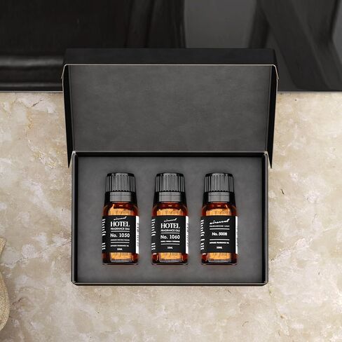 مجموعة هدايا مكونة من 3 قطع من زيت ناشر روائح الفانيليا من AirScent - خليط زيت التبغ والصندل والفانيليا الدافئة للناشرين والحرف اليدوية بالموجات فوق الصوتية وبدون ماء - عينات من الزجاجات سعة 10 مل in Saudi Arabia