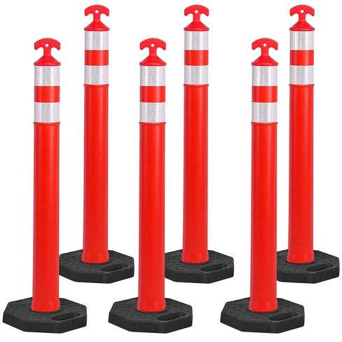 OrangeStar 6 عبوات من مخاريط تحديد حركة المرور مقاس 36 بوصة مع قاعدة مطاطية شديدة التحمل، ومخاريط أمان برتقالية للطرق، ومواقف السيارات، والمستودعات، وسلامة منطقة البناء in Kuwait