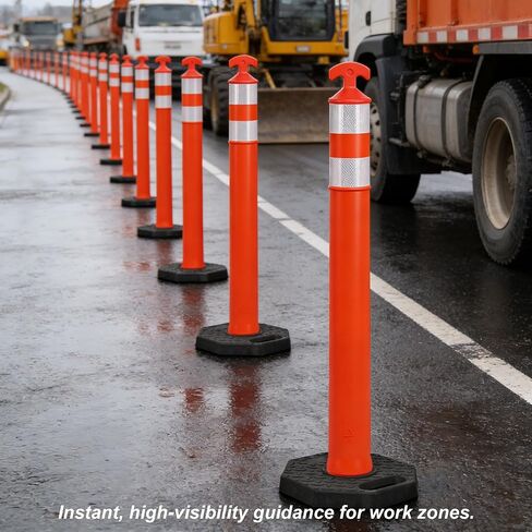 OrangeStar 6 عبوات من مخاريط تحديد حركة المرور مقاس 36 بوصة مع قاعدة مطاطية شديدة التحمل، ومخاريط أمان برتقالية للطرق، ومواقف السيارات، والمستودعات، وسلامة منطقة البناء in Kuwait