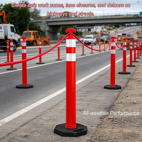 OrangeStar 6 عبوات من مخاريط تحديد حركة المرور مقاس 36 بوصة مع قاعدة مطاطية شديدة التحمل، ومخاريط أمان برتقالية للطرق، ومواقف السيارات، والمستودعات، وسلامة منطقة البناء in Kuwait