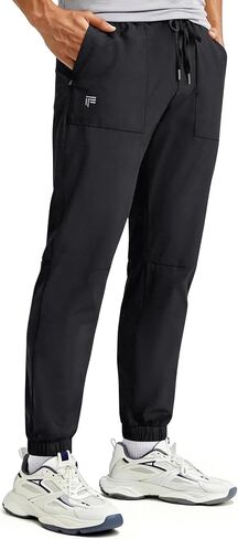 Mens Joggers with Zipper Pockets Lightweight Athletic Workout Sweatpants Quick Dry Tapered Track Pants for Running in Kuwait