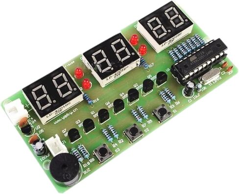 DIY Kit Digital Clock 6 Bits C51 AT89C2051 Chip Electronic Alarrm Clock Kit FR - 4 PCB with Buzzer Learing Kit for Artduino in Saudi Arabia