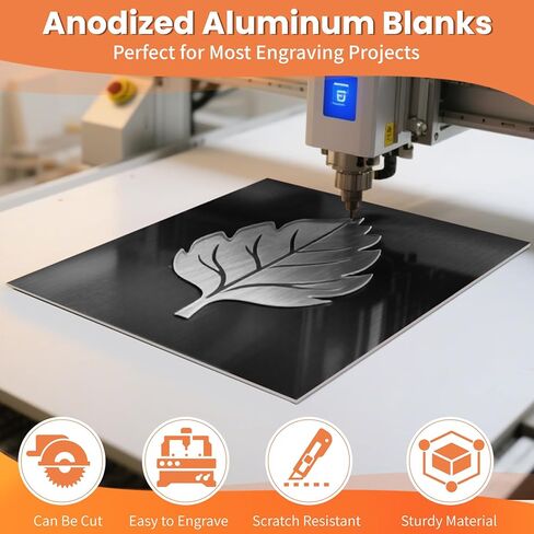 مجموعة صفائح ألومنيوم مؤكسدة من GCGOODS 6 قطع مقاس 7 × 5 بوصة، فراغات معدنية للنقش بالليزر، لوحات نقش للحرف اليدوية، الديكور، DIY، ألوان سوداء in Kuwait