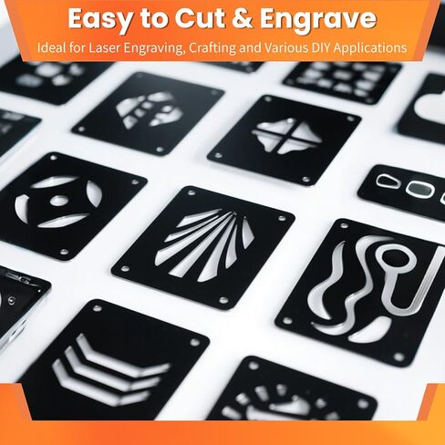 مجموعة صفائح ألومنيوم مؤكسدة من GCGOODS 6 قطع مقاس 7 × 5 بوصة، فراغات معدنية للنقش بالليزر، لوحات نقش للحرف اليدوية، الديكور، DIY، ألوان سوداء in Kuwait