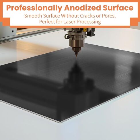 مجموعة صفائح ألومنيوم مؤكسدة من GCGOODS 6 قطع مقاس 7 × 5 بوصة، فراغات معدنية للنقش بالليزر، لوحات نقش للحرف اليدوية، الديكور، DIY، ألوان سوداء in Kuwait
