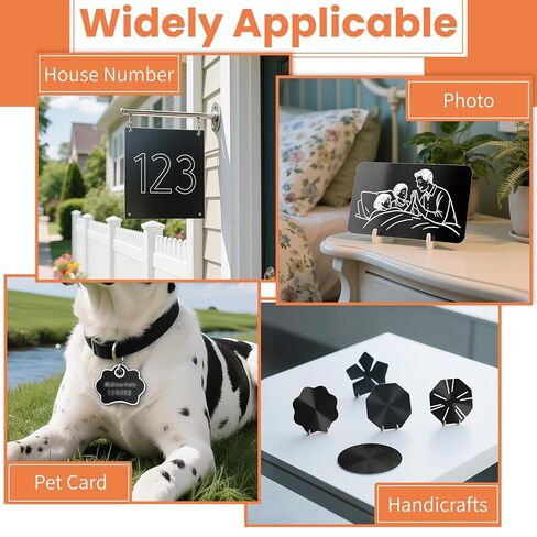 مجموعة صفائح ألومنيوم مؤكسدة من GCGOODS 6 قطع مقاس 7 × 5 بوصة، فراغات معدنية للنقش بالليزر، لوحات نقش للحرف اليدوية، الديكور، DIY، ألوان سوداء in Kuwait