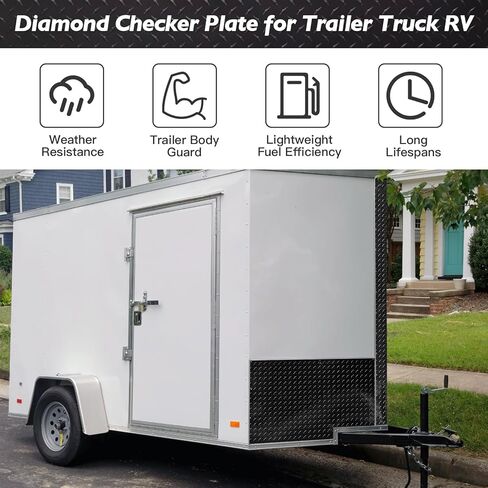 لوح معدني من الألومنيوم المنقوش بالألماس - فضي، لفة مقاس 2 × 8 قدم - مثالية لواقي حجر المقطورة، ولوحة الحائط RV والمشروعات التي تصنعها بنفسك in Kuwait