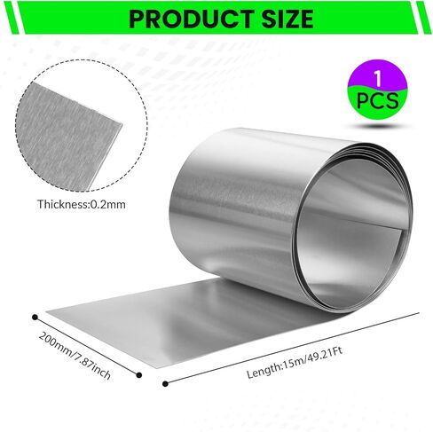 8" x 50' Aluminum Flashing Roll,0.2mm Thickness Aluminum Roof Panels,Metal Roofing Roll for Roof and Garden, Prevents Roofing Stains,Sealing Windows Doors,DIY Craft in Kuwait