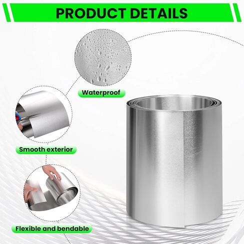 8" x 50' Aluminum Flashing Roll,0.2mm Thickness Aluminum Roof Panels,Metal Roofing Roll for Roof and Garden, Prevents Roofing Stains,Sealing Windows Doors,DIY Craft in Kuwait