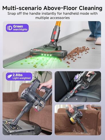 MONSGA Cordless Vacuum Cleaner, 45KPa 400W Stick Vacuum for Home, 50Mins Anti-Tangled Vacuum Cleaner with Charging Dock, Light-weighted Handheld Vacuum for Pet Hair/Carpet/Floor, LED Touch Display,MV3 in Saudi Arabia