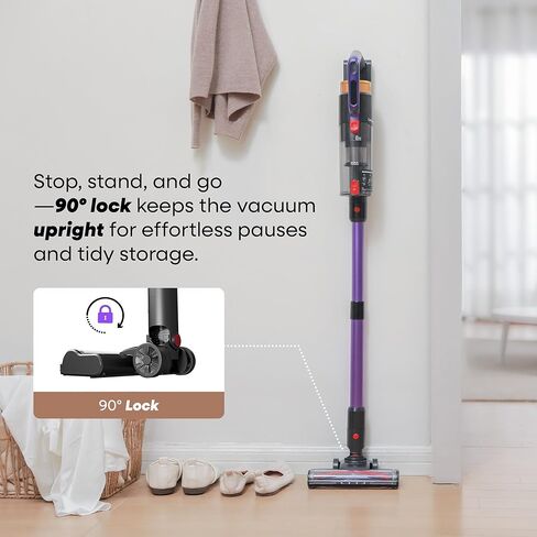 مكنسة كهربائية لاسلكية UNINELL HOME UV2، 48000Pa/550W مكنسة كهربائية للمنزل، مكنسة كهربائية خفيفة الوزن مع وقت تشغيل 65 دقيقة، قائمة بذاتها وشحن على الحائط، مكنسة كهربائية مقاومة للتشابك لشعر الحيوانات الأليفة in Kuwait
