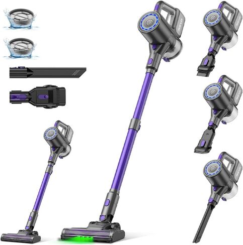 Cordless Vacuum Cleaner, 40KPA/500W/35Mins, Powerful Suction with Green LED Dust Detection, Stick Vacuum Self-Standing, Lightweight Handheld Vacuum for Pet Hair, Carpet & Hard Floor in Saudi Arabia