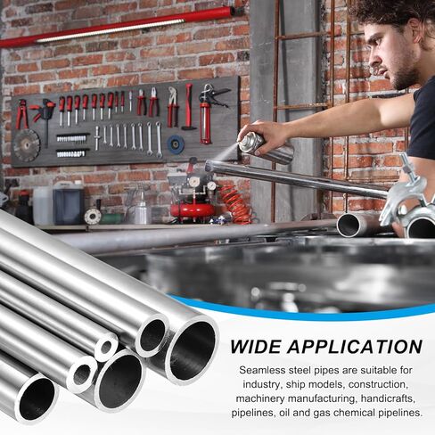 uxcell 304 Stainless Steel Tube, 6mm ID 12mm OD 305mm Length Round Seamless Straight Steel Metal Capillary Pipe Tubing for Industry DIY Projects in Saudi Arabia