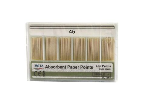 1 Box of 200 Absorbent Paper Points # 45 – Highly Absorbent, Color Coded, Quick and Easy to Use in Saudi Arabia