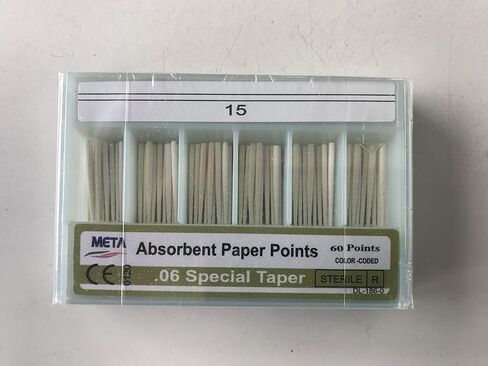 Meta Absorbent Paper Points - #15, Taper Size 0.06, Color Coded in Saudi Arabia