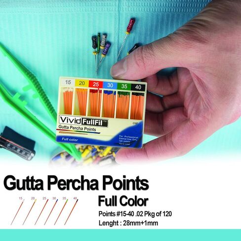 Vivid Fullfill - Full Color Gutta Percha Points - #15-40 .02 - Pack of 120 in Saudi Arabia