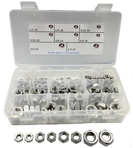 Type 316 Stainless Steel Thin, Jam Hex Nut Assortment Kit by Marine Bolt Supply in Saudi Arabia