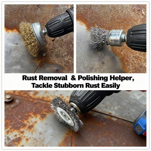 Carbon Steel Cup Brush, Wire Wheel Brush Attachment for Drills, Removes Rust, Corrosion & Grime on Metal Surfaces in Saudi Arabia