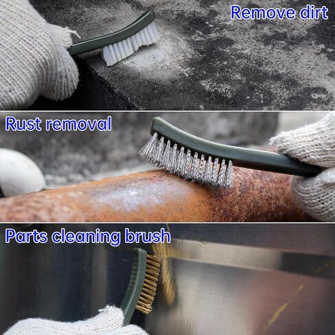 Mini Wire Brush Set, Paint and Dirt Remover, Cleaning Welding Slag and Rust, Handy Steel / Nylon / Brass Brush Suitable for Cleaning Paint / Dirt (9pcs) in Saudi Arabia