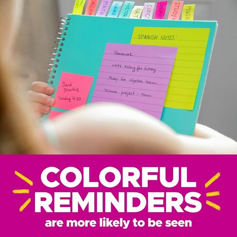 Post-it Super Sticky Dispenser Pop-up Notes, 10 Sticky Note Pads, 3 x 3 in., 2X the Sticking Power, School Supplies and Oﬃce Products, Use with Post-it Note Dispensers, Supernova Neons Collection in Kuwait