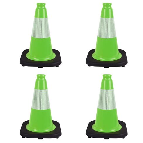 8 Pack 18 Inch Yellow Traffic Cones with Black Base - Durable Markers for Sports Training, Field Boundaries, and Outdoor Activities (8, Yellow, 18 Inch) in Saudi Arabia
