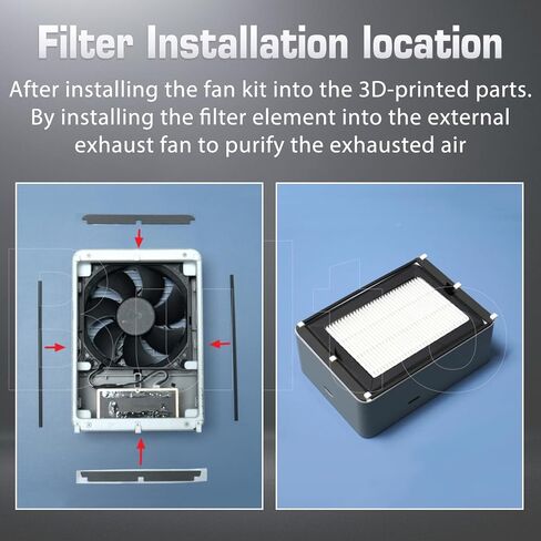 2Pcs HEPA 13 & Activated Carbon P2S Air Filter for Bambu Lab P2S External Exhaust Fan – 3D Printer P2S Filter Replacement, Dual-Layer Filtration for VOCs, UFP & Odor Control, Bamboo P2S Accessories in Kuwait