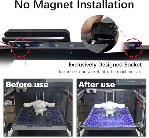 قطعتان من مصابيح LED AD5M مع أجزاء طباعة مبتكرة، التوصيل والتشغيل بدون تركيب مغناطيسي لـ Flashforge Adventurer 5M/5M Pro/AD5X، مجموعة مصابيح 24 فولت، 7 خرزات بيضاء باردة ساطعة ثلاثية الأبعاد مصباح شريط LED in Kuwait