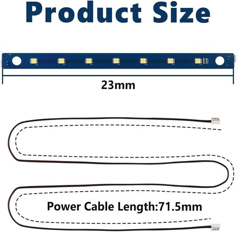 قطعتان من مصابيح LED AD5M مع أجزاء طباعة مبتكرة، التوصيل والتشغيل بدون تركيب مغناطيسي لـ Flashforge Adventurer 5M/5M Pro/AD5X، مجموعة مصابيح 24 فولت، 7 خرزات بيضاء باردة ساطعة ثلاثية الأبعاد مصباح شريط LED in Kuwait