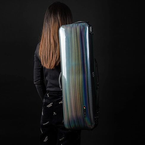 Christina VB90-44 Violin Case 4/4 Carbon Fiber Black Violin Bags with Back Strap Handle Hygrometer in Kuwait