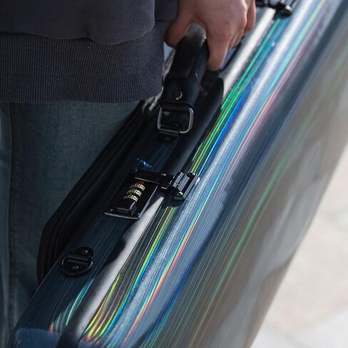 Christina VB90-44 Violin Case 4/4 Carbon Fiber Black Violin Bags with Back Strap Handle Hygrometer in Kuwait