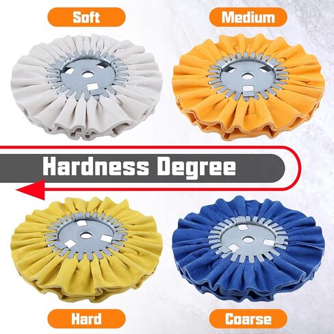SPEEDWOX 8pcs Airway Buffing Wheel Kit in Diameter 5/8 in Arbor Hole Polishing Compound and Aluminum Metal Polishing Wheel 8" in Diameter 5/8" in Arbor Hole 16 Ply for Angle Grinder in Saudi Arabia
