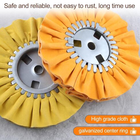 SPEEDWOX 8pcs Airway Buffing Wheel Kit in Diameter 5/8 in Arbor Hole Polishing Compound and Aluminum Metal Polishing Wheel 8" in Diameter 5/8" in Arbor Hole 16 Ply for Angle Grinder in Saudi Arabia