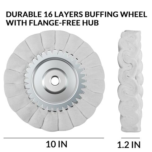 عجلة تلميع مجرى الهواء الدقيقة على شكل حرف S مقاس 10 بوصات مع محور خالٍ من الشفة مقاس 5/8 بوصة، وعجلات تلميع لمطحنة الزوايا، وعجلات تلميع لإنهاء المرآة على إطارات عجلات الشاحنات المصنوعة من الفولاذ المقاوم للصدأ المصنوعة من الألومنيوم in Kuwait