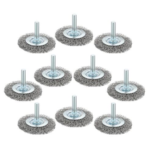 Wire Wheels for Drill, 5pcs 1.5in Crimped Wire Brush for Drill with 1/4in Shank, [for Light Rust Deburring Paint Removal] - 0.012in Carbon Steel Wire in Saudi Arabia