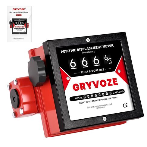 1 Inch Mechanical Fuel Flow Meter, 5–32 GPM Positive Displacement Fuel Pump Meter for Diesel, Gasoline & Oil, Industrial Grade, Gallon Totalizer Counter in Kuwait