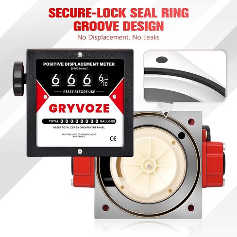 1 Inch Mechanical Fuel Flow Meter, 5–32 GPM Positive Displacement Fuel Pump Meter for Diesel, Gasoline & Oil, Industrial Grade, Gallon Totalizer Counter in Kuwait