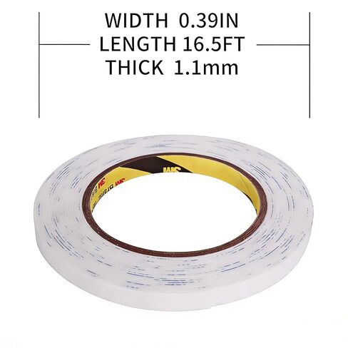 Double Sided Foam Tape,0.39 in x 16.5ft, Mounting Tape Heavy Duty, Removeable PE Foam Tape Strips, Strong Adhesive Tape for Paint Wall Picture Hanging Poster in Kuwait